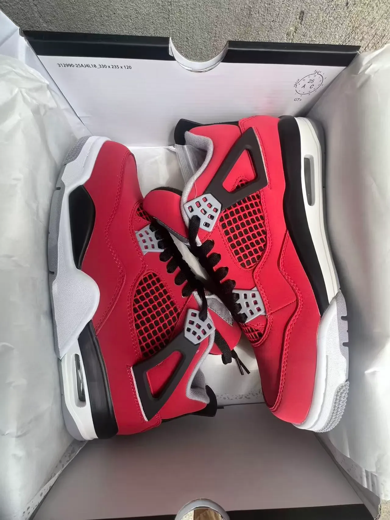 Air Jordan 4 Rouge Noir Blanc Chaussures de Basketball 7
