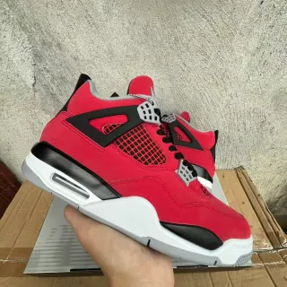 Air Jordan 4 Retro Red Black White Basketball Shoes