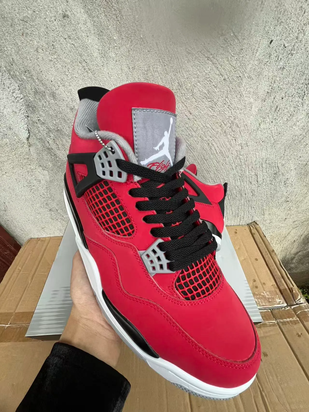 Air Jordan 4 Retro Red Black White Basketball Shoes 2