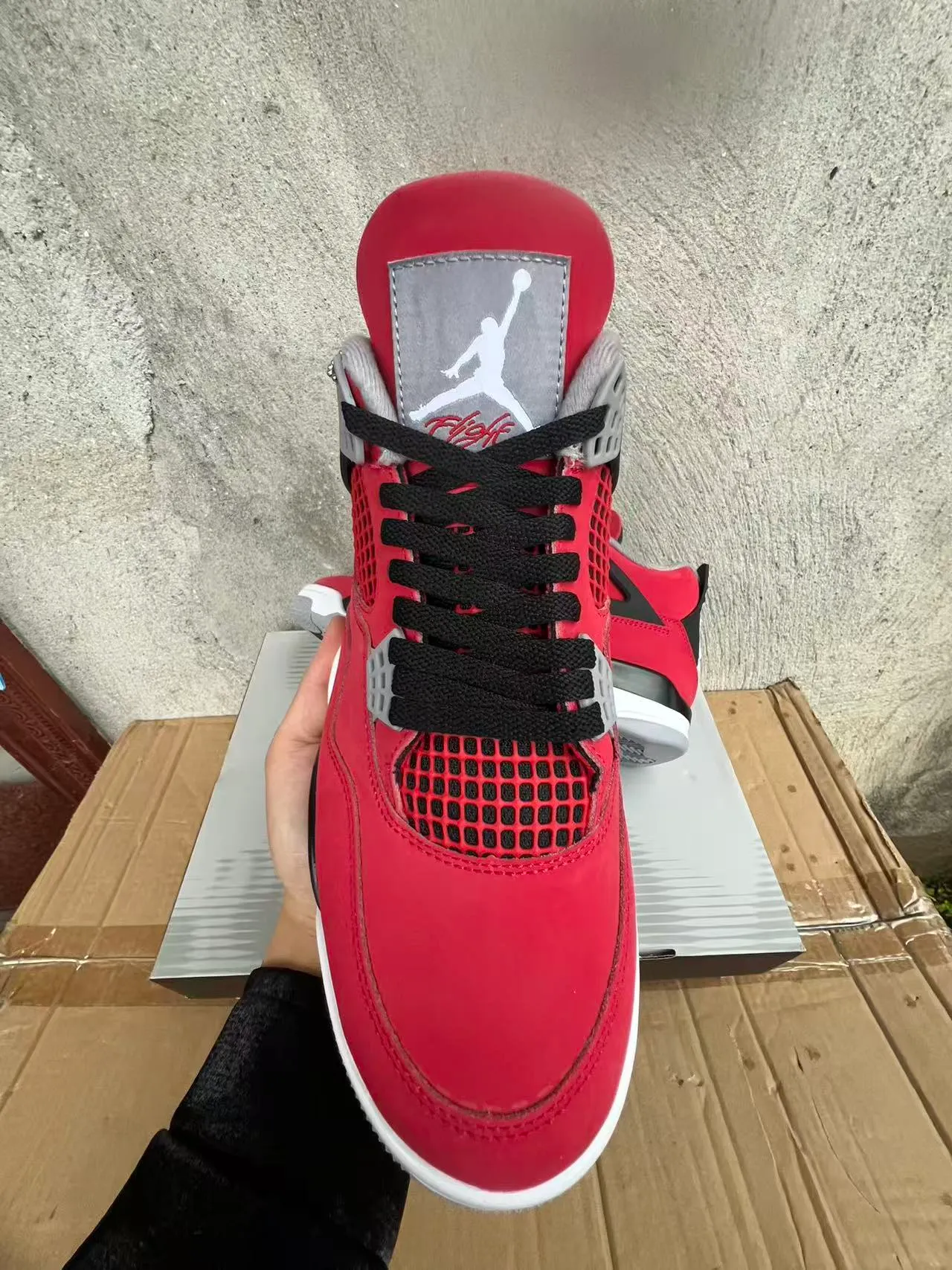 Air Jordan 4 Retro Red Black White Basketball Shoes 3