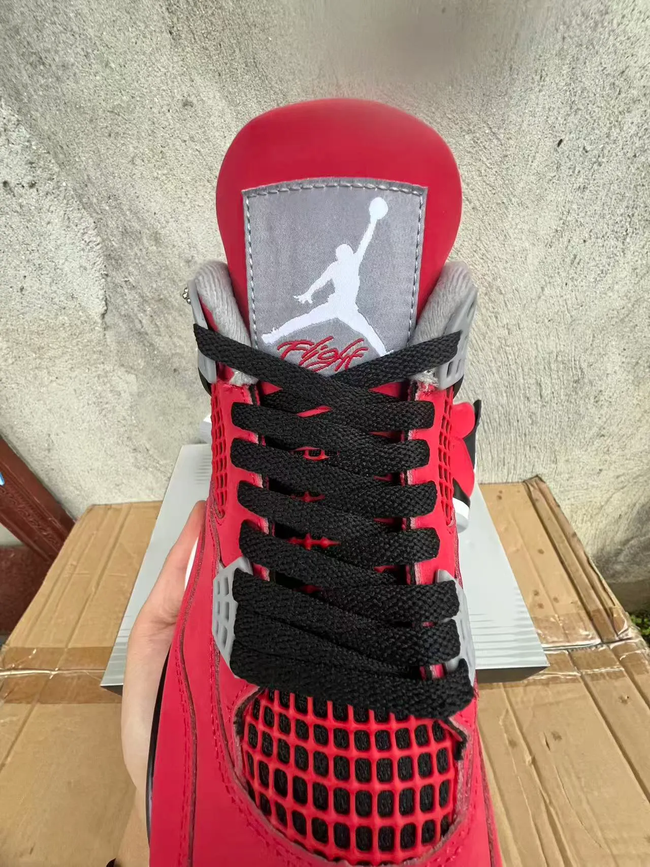 Air Jordan 4 Retro Red Black White Basketball Shoes 4