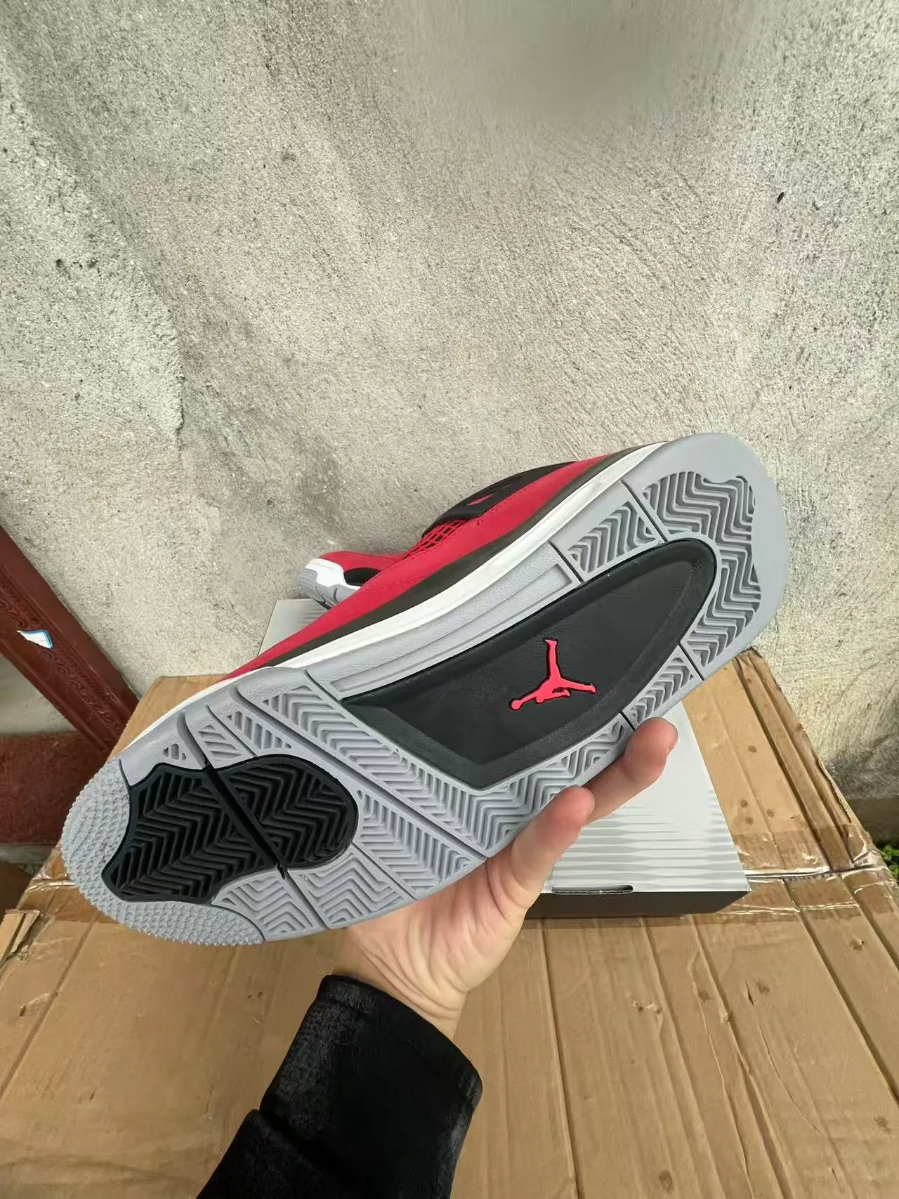 Air Jordan 4 Retro Red Black White Basketball Shoes 6