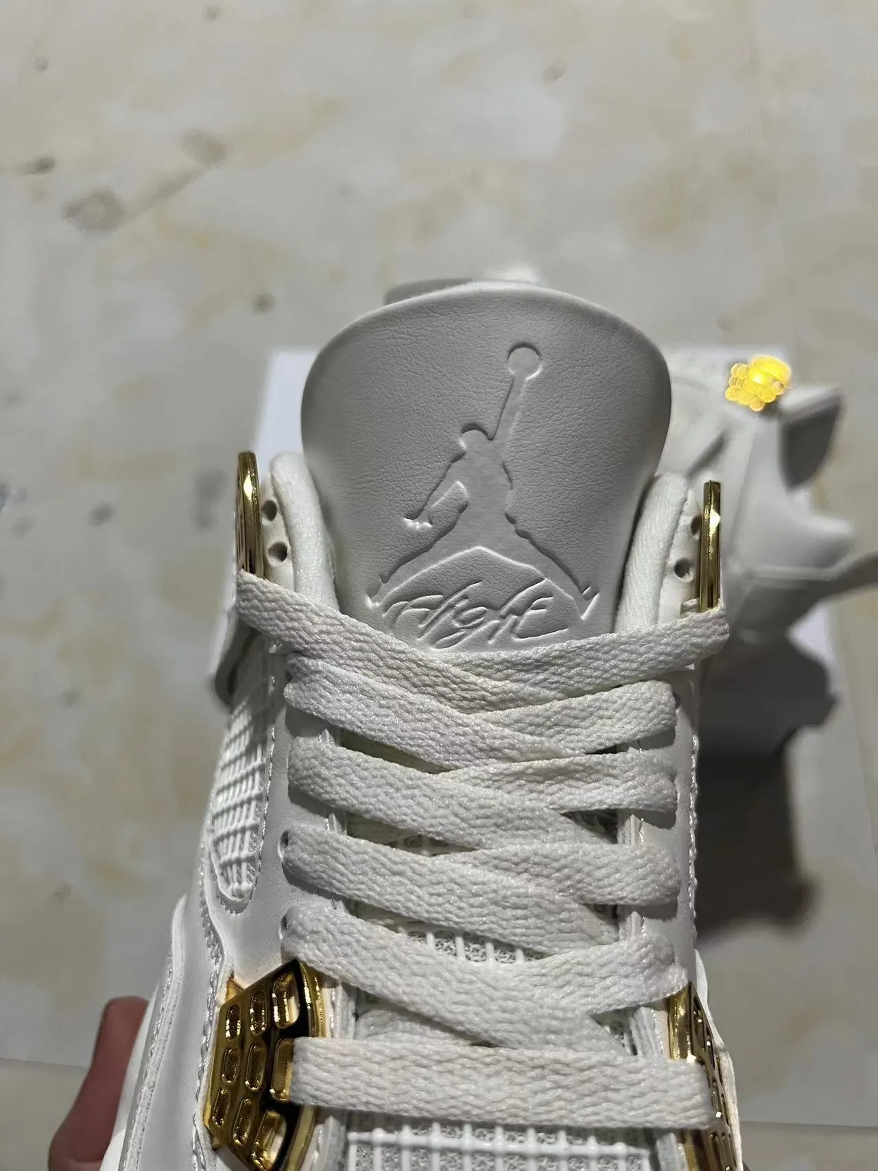 Air Jordan 4 White Gold Basketball Shoes 4