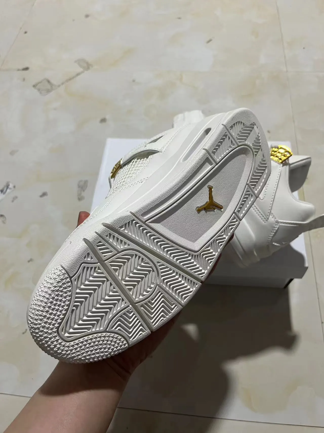 Air Jordan 4 White Gold Basketball Shoes 6