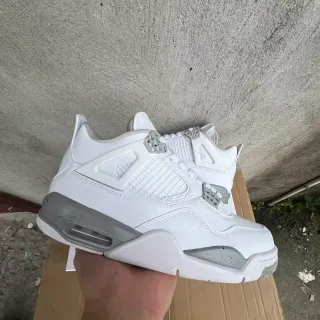 Air Jordan 4 White Gray Speckled Basketball Shoes