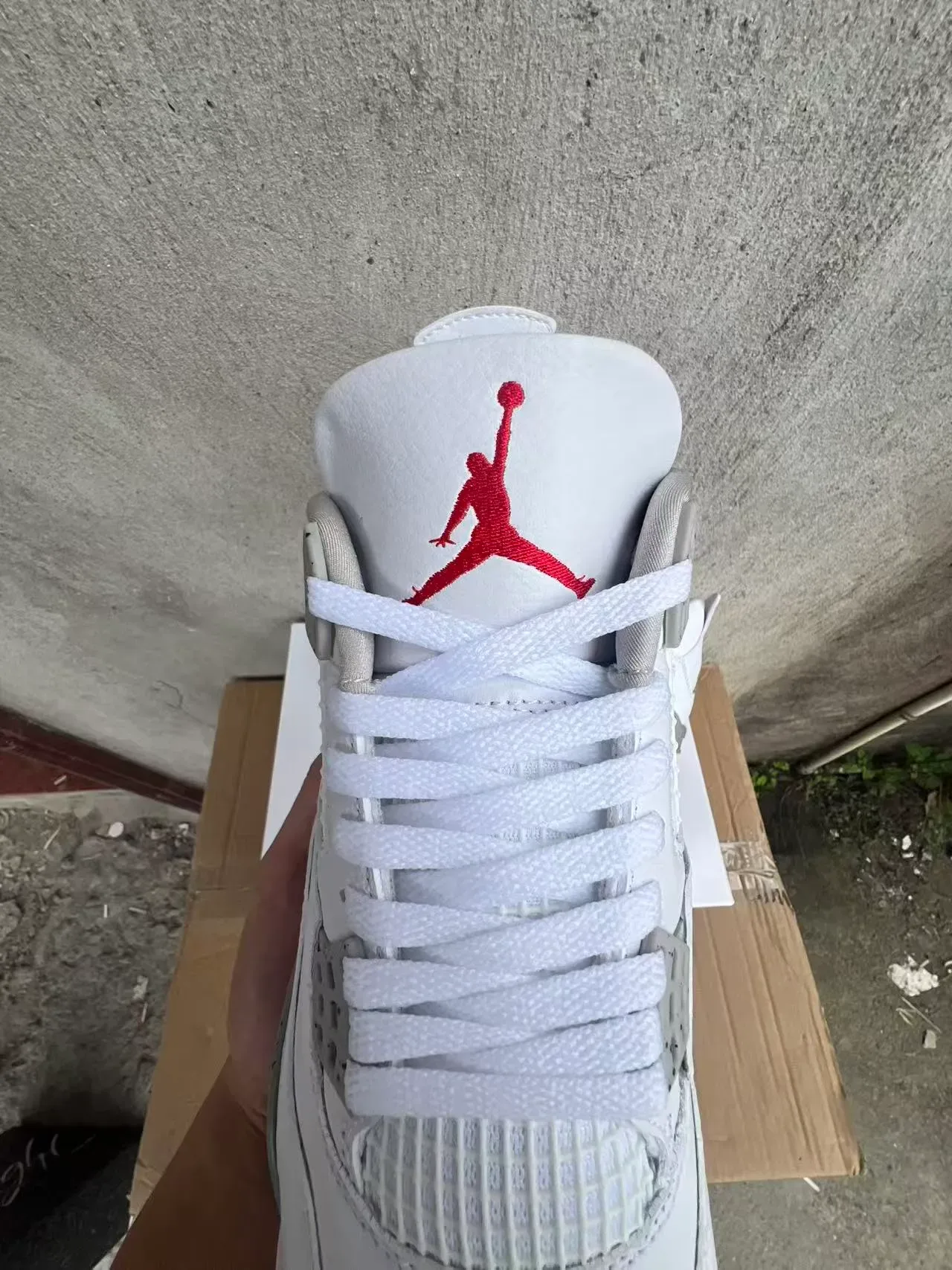 Air Jordan 4 White Gray Speckled Basketball Shoes 2