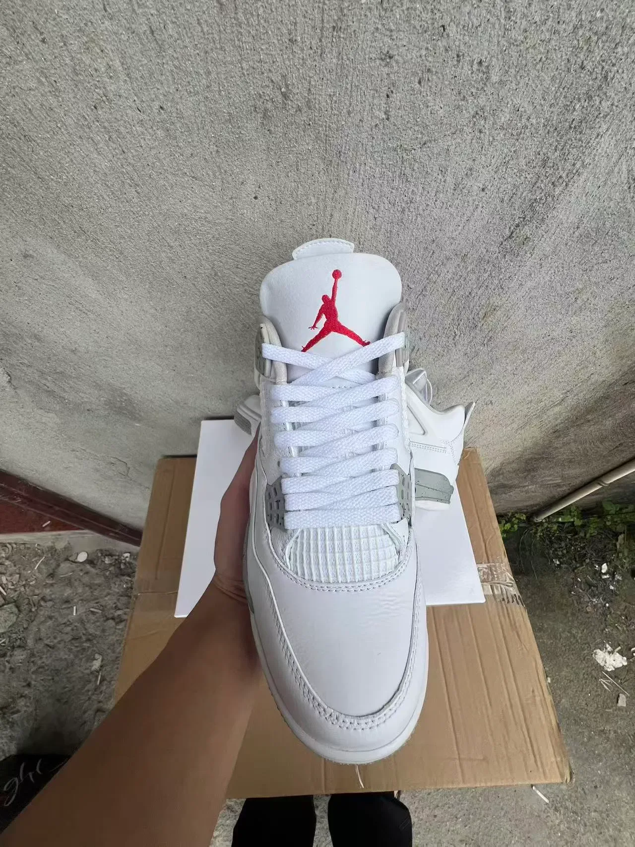Air Jordan 4 White Gray Speckled Basketball Shoes 4