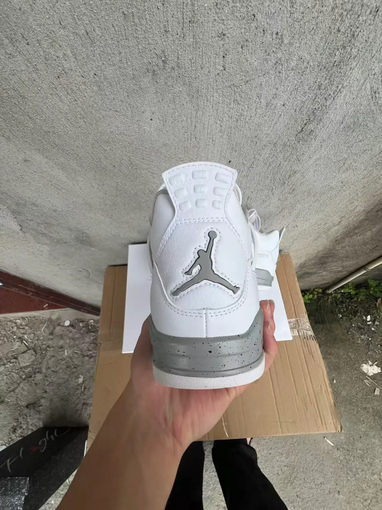 Air Jordan 4 White Gray Speckled Basketball Shoes 8