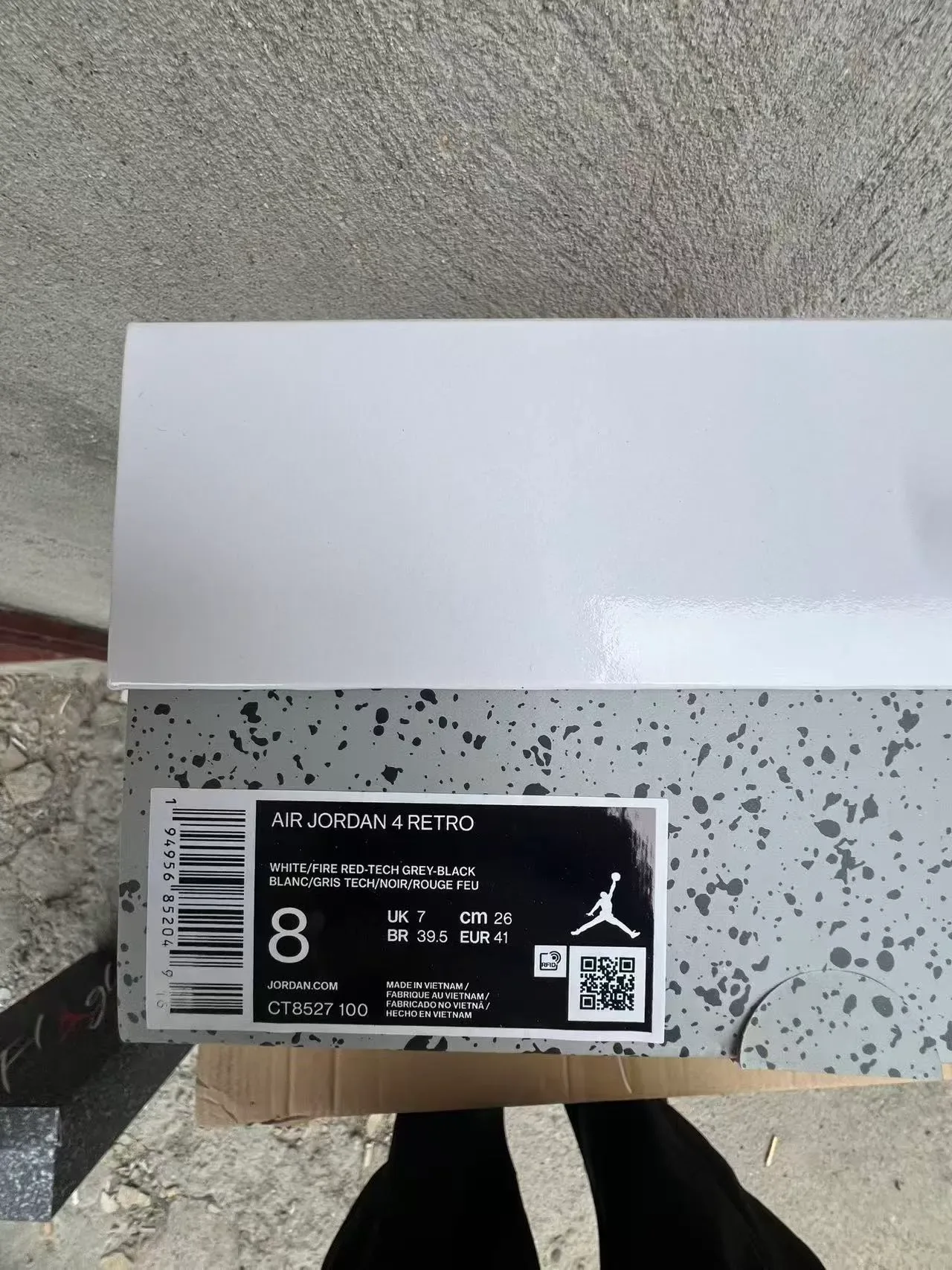 Air Jordan 4 White Gray Speckled Basketball Shoes 10