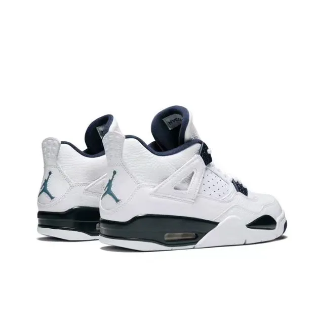 Air Jordan 4 White Navy Basketball Shoes 3