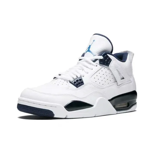 Air Jordan 4 White Navy Basketball Shoes 5