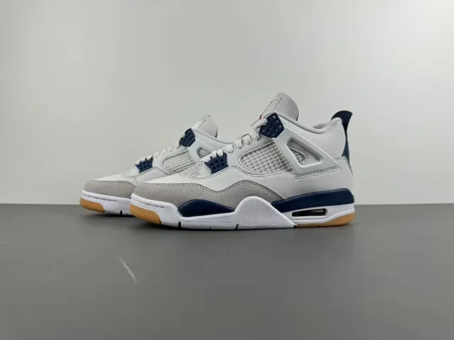 Air Jordan 4 White Navy Gum Basketball Shoes 9