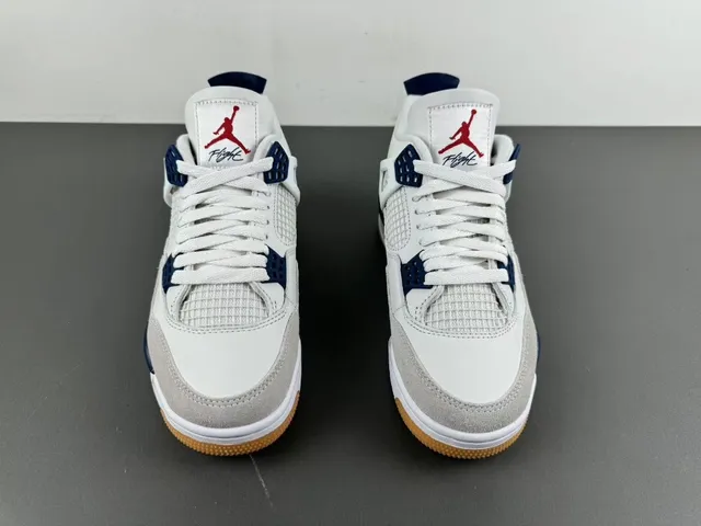 Air Jordan 4 White Navy Gum Basketball Shoes 10