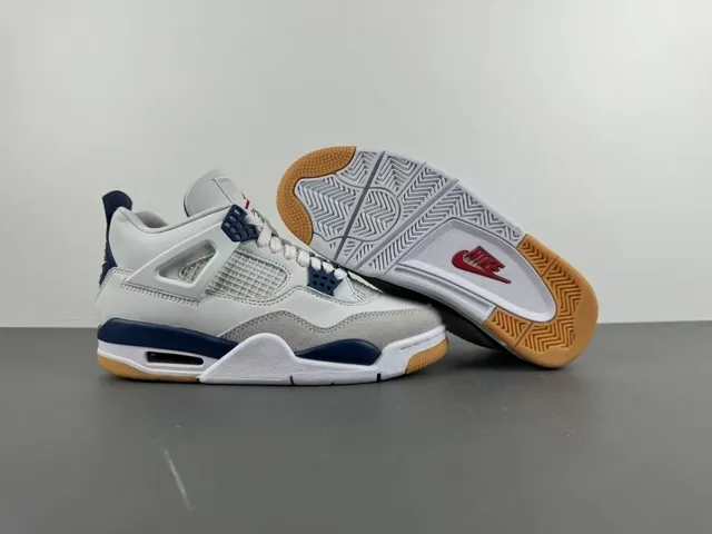 Air Jordan 4 White Navy Gum Basketball Shoes 11