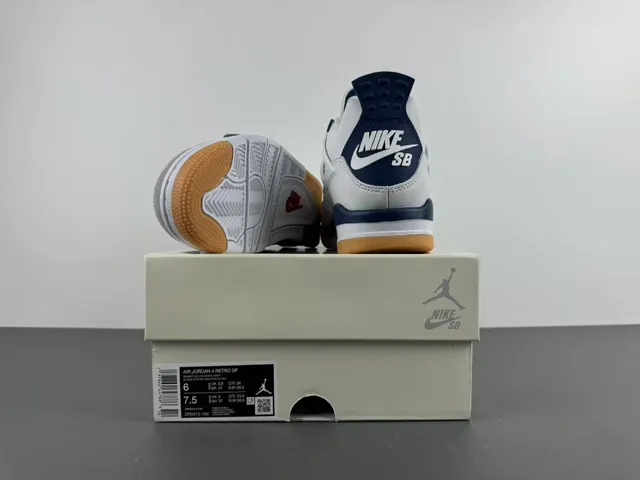 Air Jordan 4 White Navy Gum Basketball Shoes 16