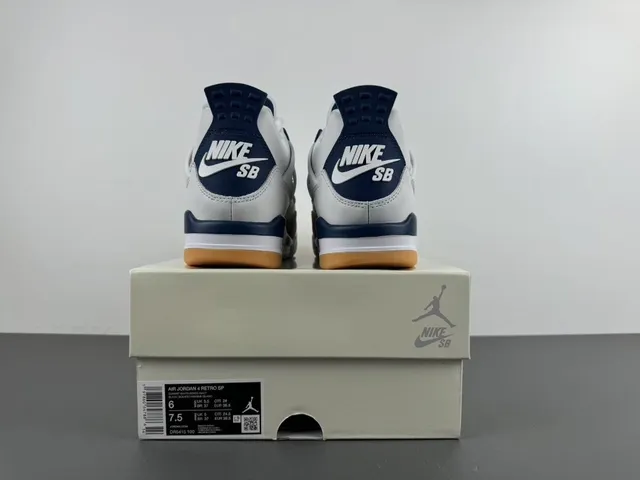 Air Jordan 4 White Navy Gum Basketball Shoes 17