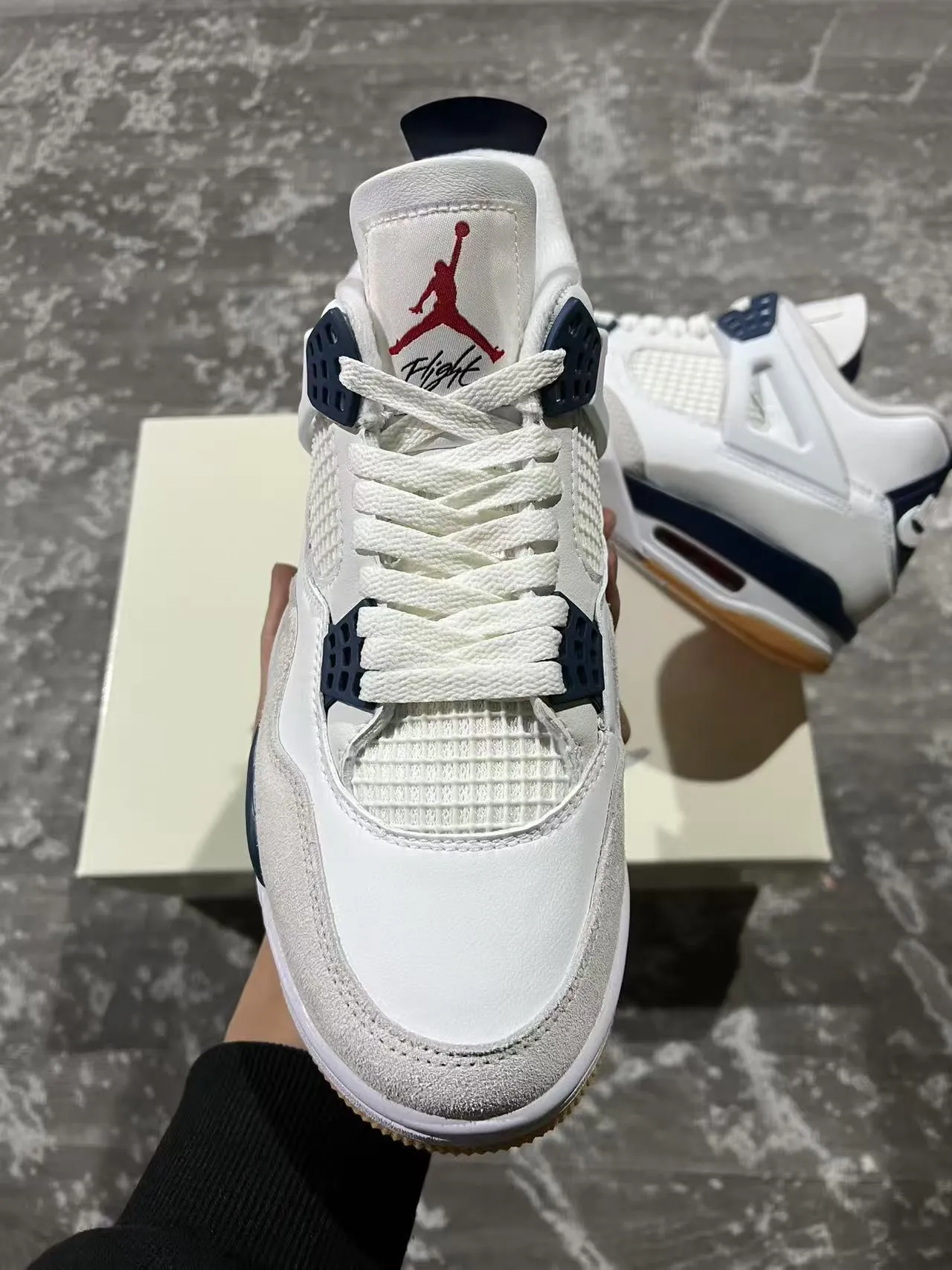 Air Jordan 4 White Navy Gum Basketball Shoes 3