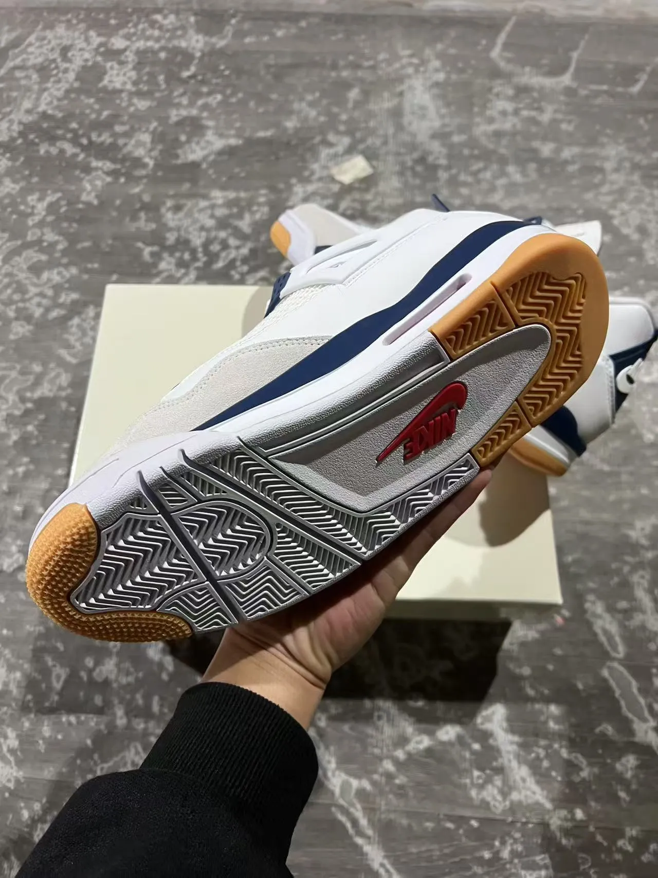 Air Jordan 4 White Navy Gum Basketball Shoes 6