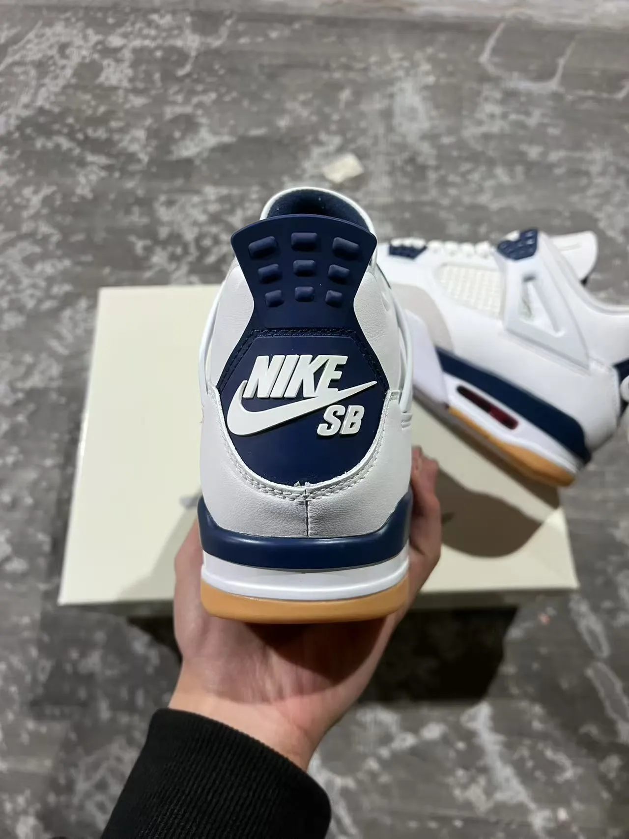Air Jordan 4 White Navy Gum Basketball Shoes 8