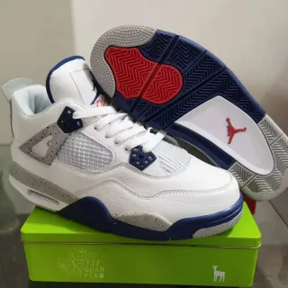 Air Jordan 4 白海军蓝红篮球鞋