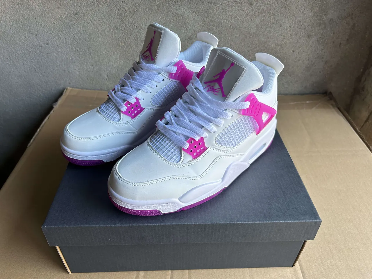 Air Jordan 4 White Pink Translucent Wing Lifestyle Sneakers 2