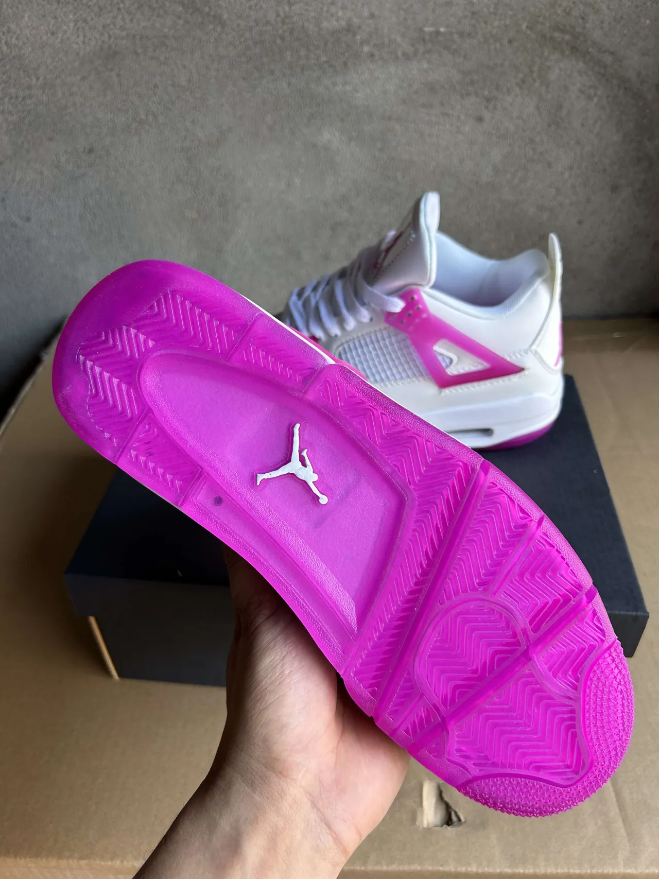 Air Jordan 4 White Pink Translucent Wing Lifestyle Sneakers 6