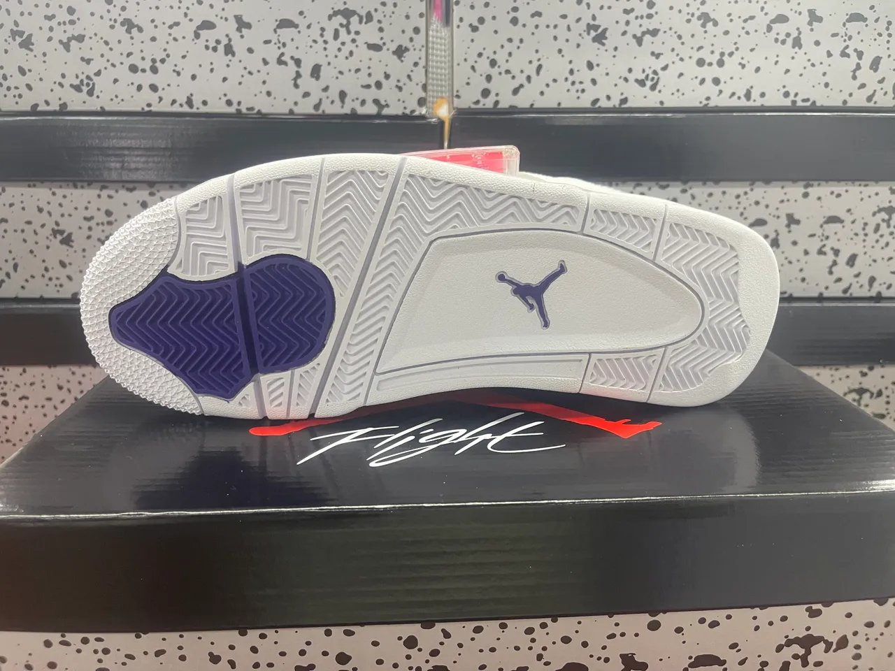 Air Jordan 4 White Purple Basketball Shoes 3