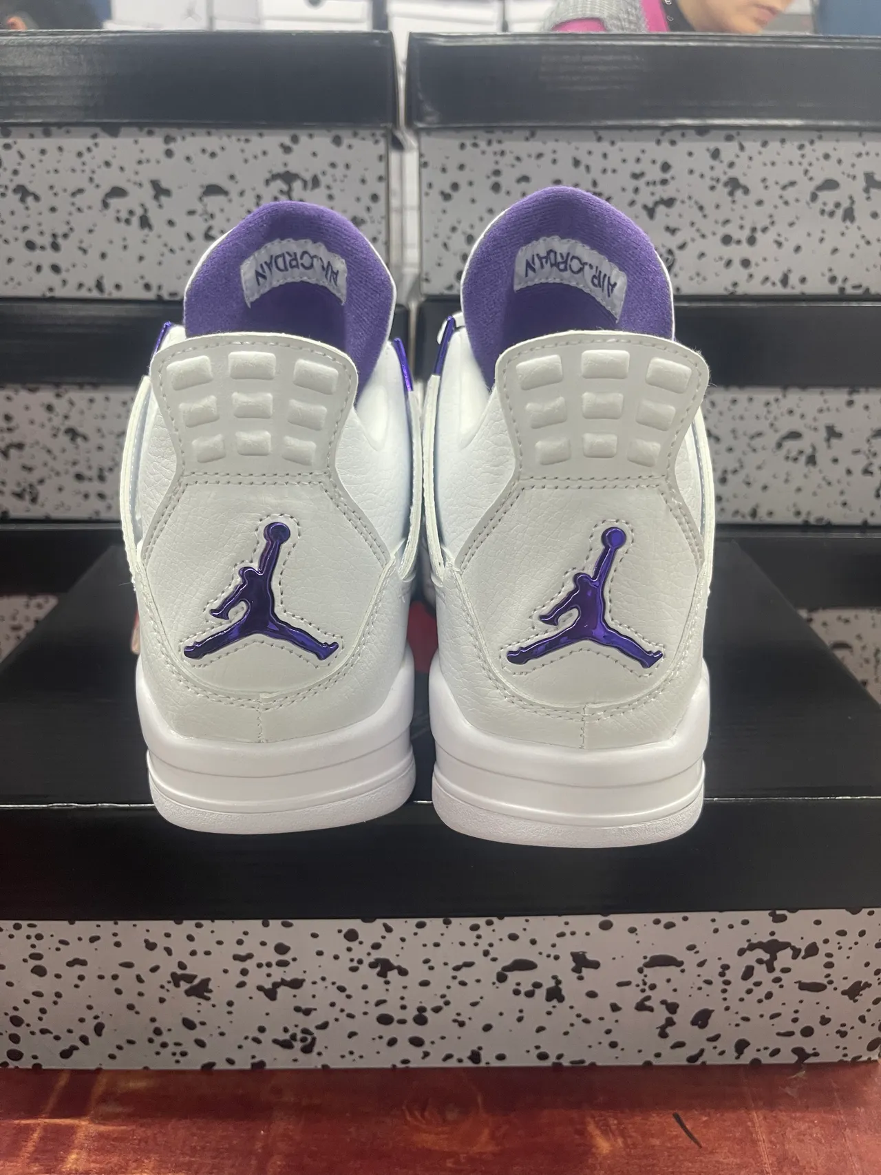 Air Jordan 4 White Purple Basketball Shoes 6