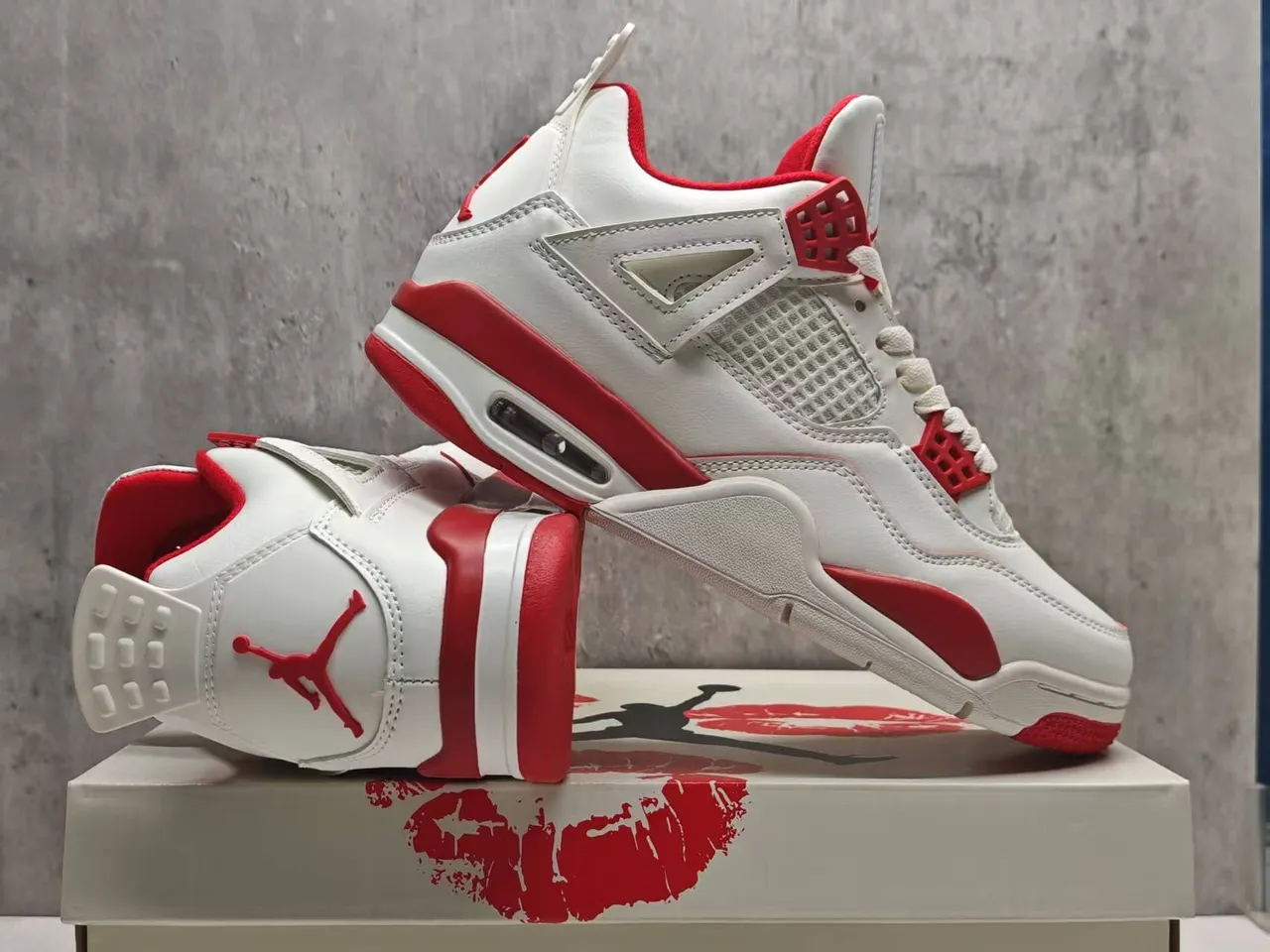 Air Jordan 4 White Red Basketball Shoes 6