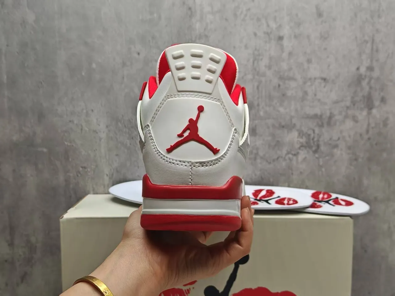 Air Jordan 4 White Red Basketball Shoes 11