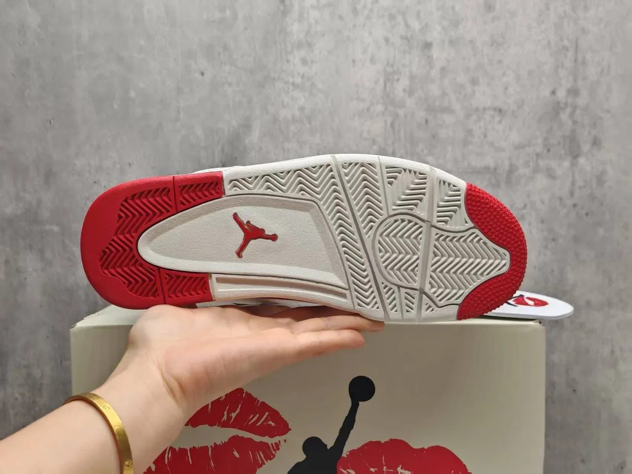 Air Jordan 4 White Red Basketball Shoes 12