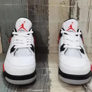 Air Jordan 4 White Red Black Basketball Shoes