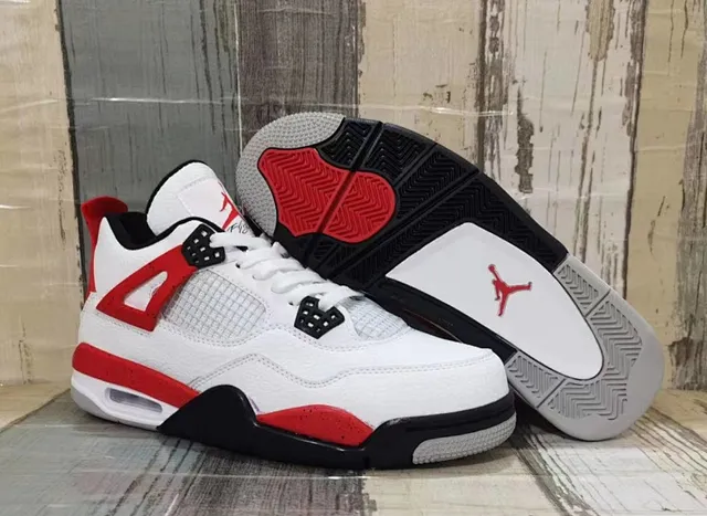 Chaussures de basketball Air Jordan 4 blanc rouge noir 2