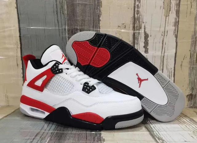 Chaussures de basketball Air Jordan 4 blanc rouge noir 6