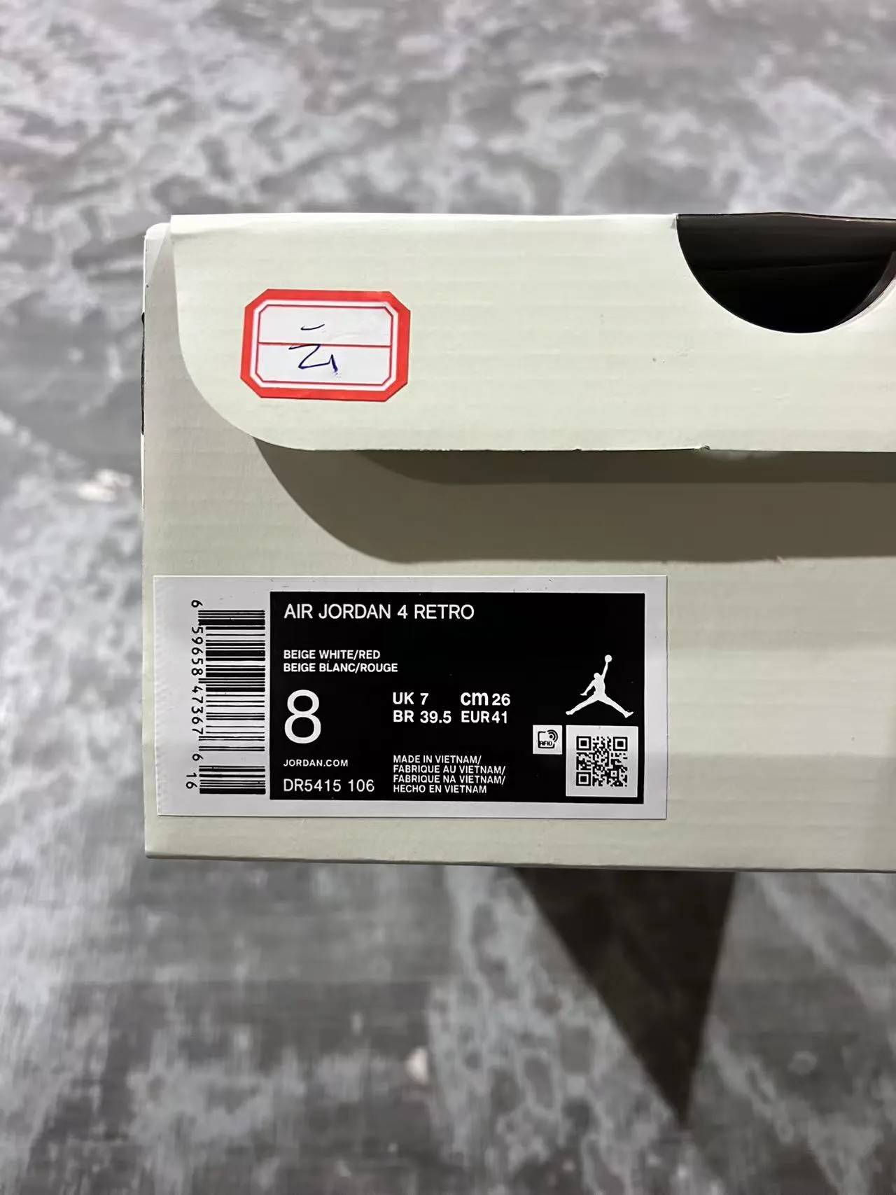 Air Jordan 4 Tênis de Basquete Branco Vermelho Goma 10