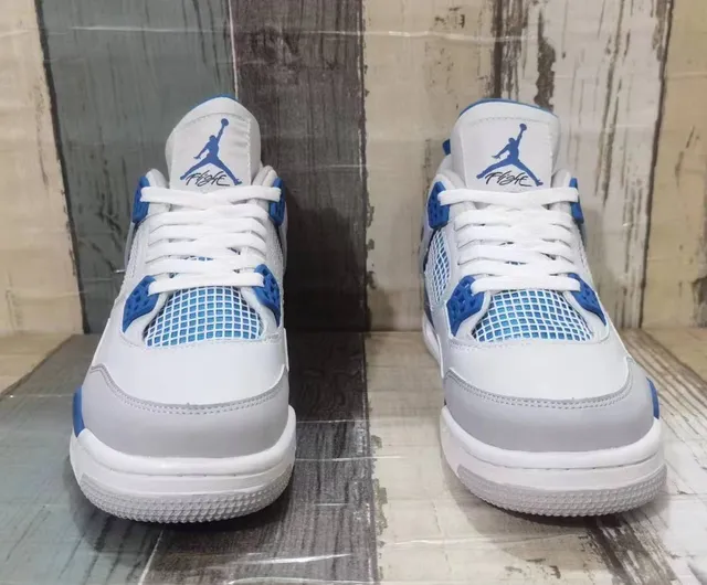 Tênis de basquete Air Jordan 4 Branco Azul Royal 4
