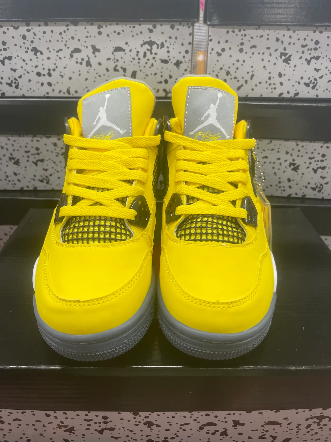 Air Jordan 4 Yellow Gray White Basketball Shoes 2