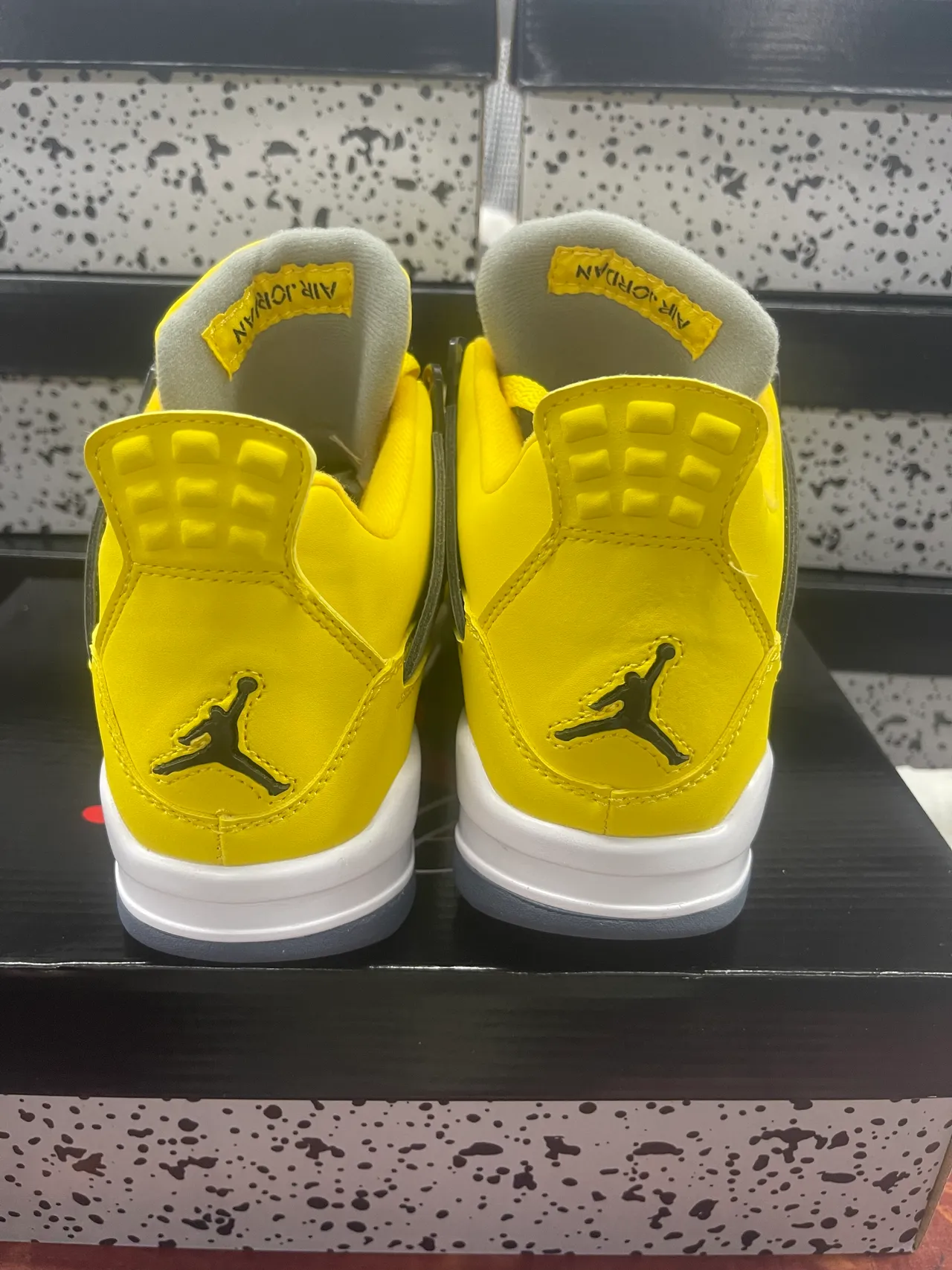 Air Jordan 4 Yellow Gray White Basketball Shoes 5