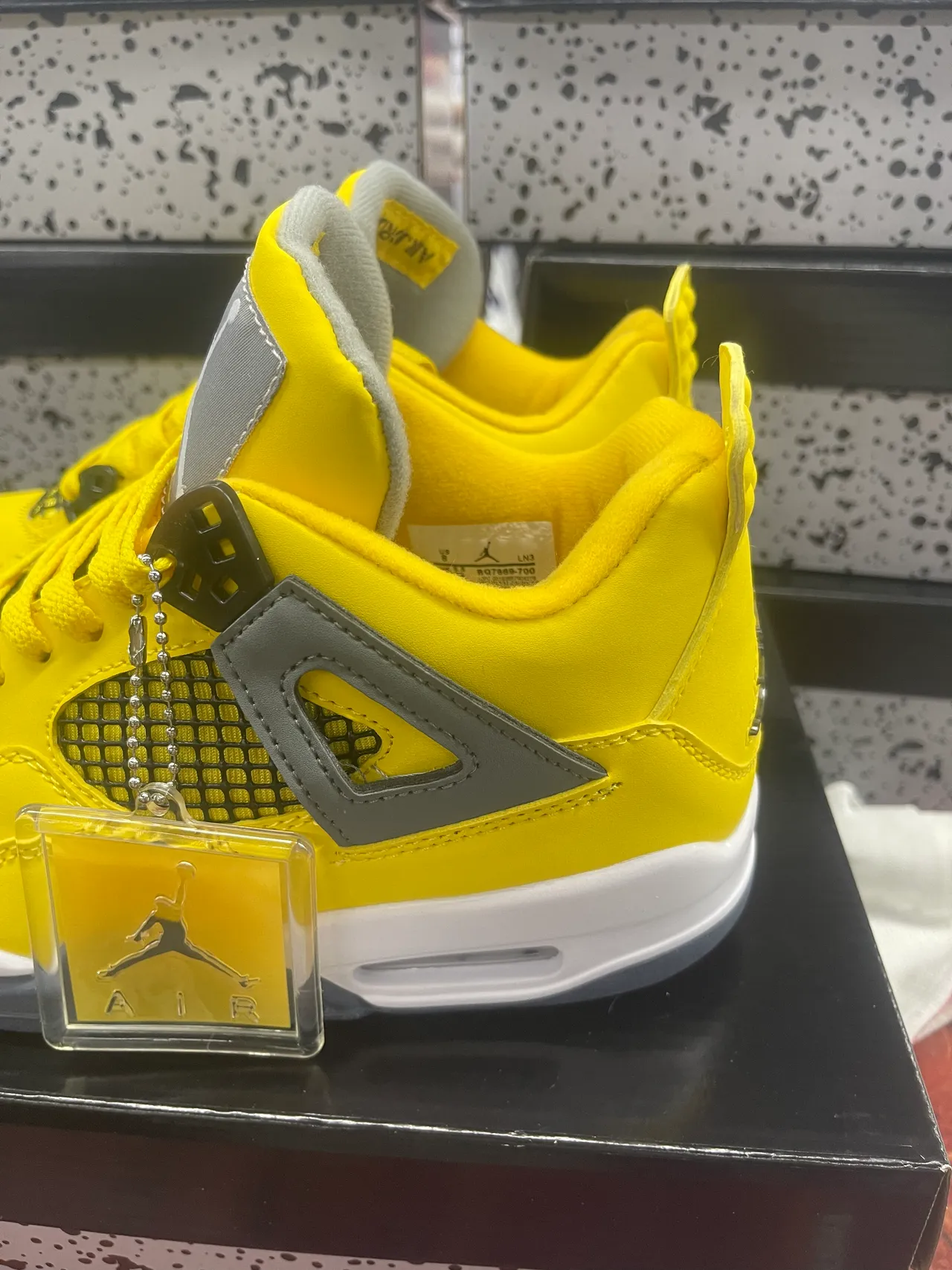 Air Jordan 4 Yellow Gray White Basketball Shoes 6