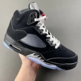 Air Jordan 5 Zapatillas de Baloncesto Alto Negro y Gris con Malla