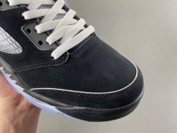 Air Jordan 5 Black Gray Mesh High-Top Basketball Shoes 2