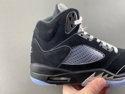 Air Jordan 5 Black Gray Mesh High-Top Basketball Shoes 3