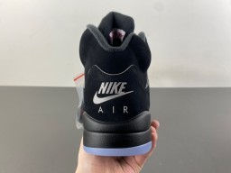 Air Jordan 5 Black Gray Mesh High-Top Basketball Shoes 4