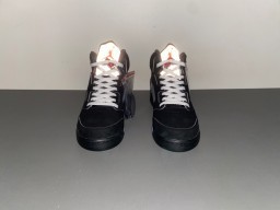 Air Jordan 5 Black Gray Mesh High-Top Basketball Shoes 11