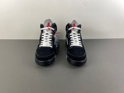 Air Jordan 5 Black Gray Mesh High-Top Basketball Shoes 12