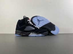 Air Jordan 5 Black Gray Mesh High-Top Basketball Shoes 13