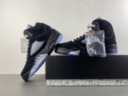 Air Jordan 5 Black Gray Mesh High-Top Basketball Shoes 15