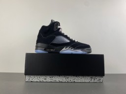 Air Jordan 5 Black Gray Mesh High-Top Basketball Shoes 16
