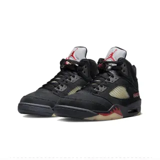 Air Jordan 5 Black Red Beige Basketball Shoes