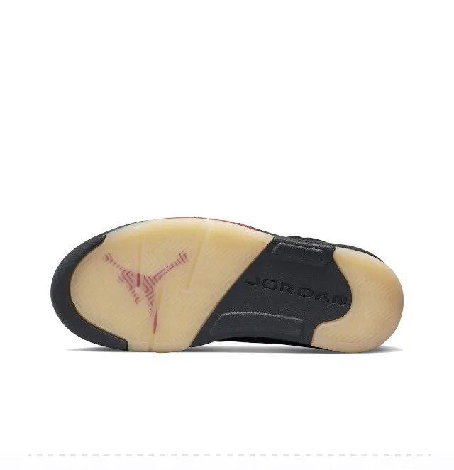 Air Jordan 5 Black Red Beige Basketball Shoes 2